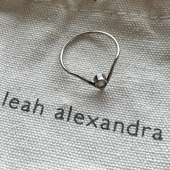 designer leah alexandra dainty moonstone ring - sterling silver with gemstone - Picture 3 of 3